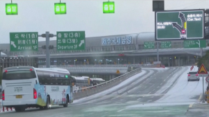 Морозы и снегопады обрушились на Японию и Южную Корею