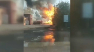 Пожар вспыхнул на АЗС в Петропавловске
