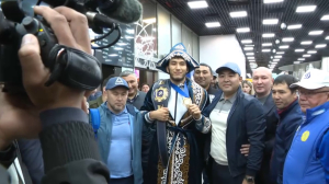 Чемпион мира по вольной борьбе Р.Айтмухан вернулся на родину