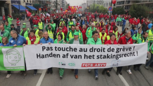 В Бельгии прошла демонстрация за право на забастовку