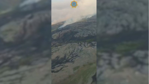 Пожар тушат в горном массиве Карагандинской области