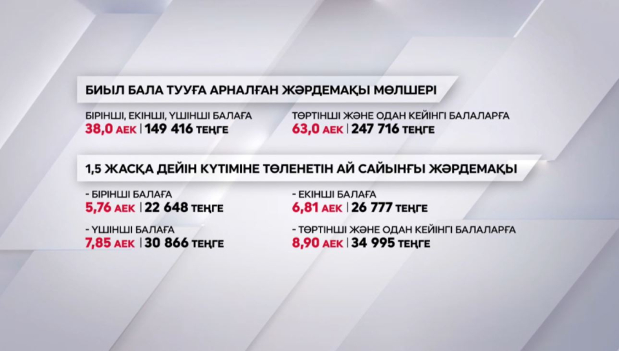 Биыл бала туу мен күтіміне ₸371,6 млрд жәрдемақы төленді