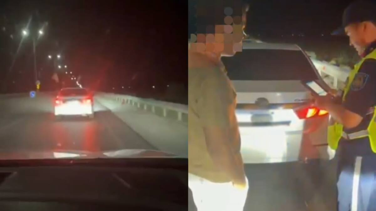 Водитель в Туркестанской области скрывал госномер с помощью спецустройства