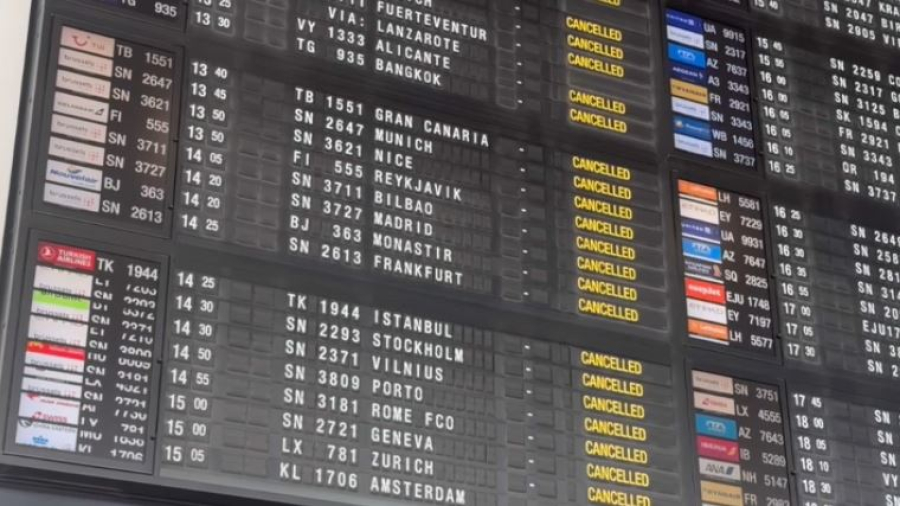 Авиарейсы отменены в аэропорту Брюсселя