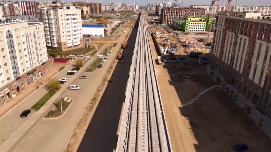 Астанадағы LRT желісінде рельстің 50% төселді