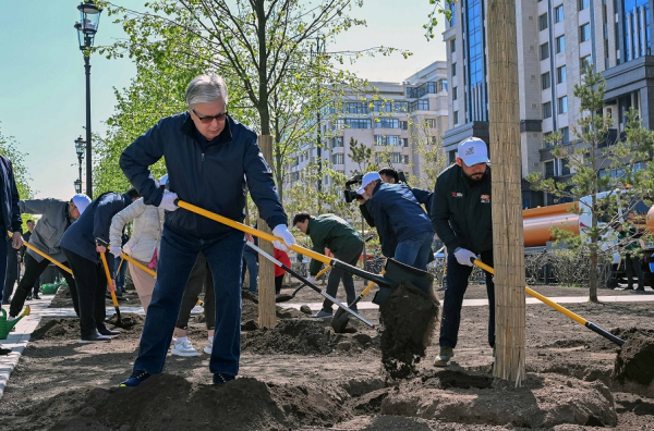 Президент посадил дерево на столичной аллее