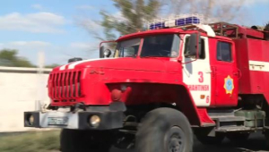Пожарные продолжают бороться с огнём на шахте «Казахстанская»