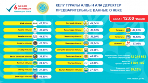 Предварительная явка казахстанцев на референдум составила 39,23%