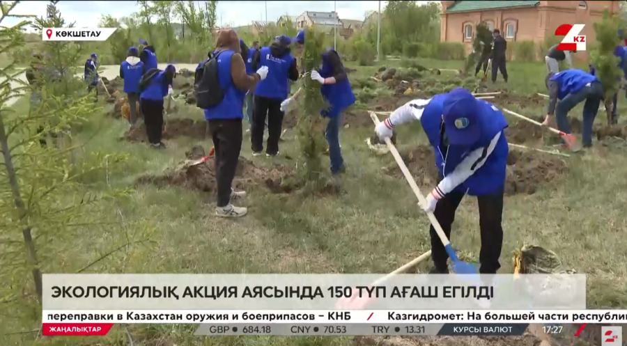 Көкшетауда экологиялық акция аясында 150 түп ағаш егілді