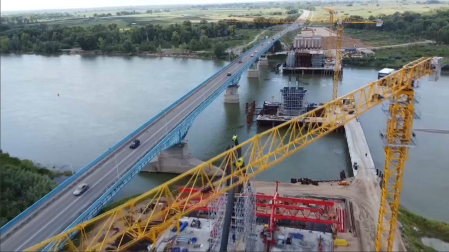 Павлодарда экстрадозды көпірдің құрылысы қарқынды жүріп жатыр