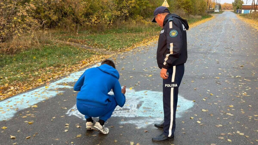 ШҚО-да асфальтқа әдепсіз сурет салған 19 жастағы жігіт жазаланды