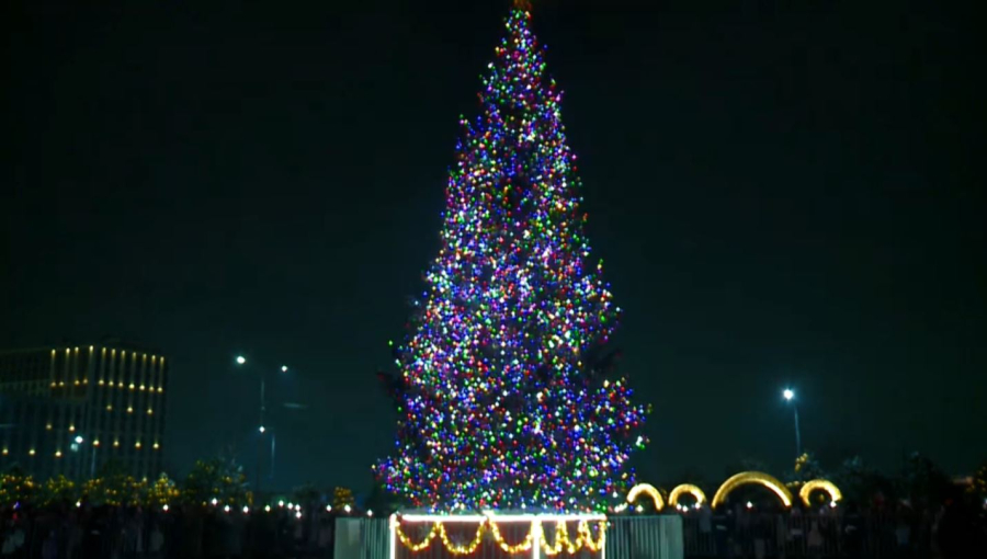 Шымкентте жаңа жылдық шырша шамы жағылды