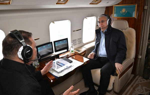 Глава государства прилетел в Костанайскую область