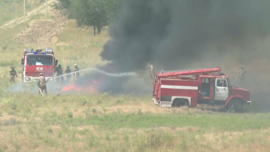 Шымкентте өрт сөндірушілердің жедел оқу-жаттығуы өтті