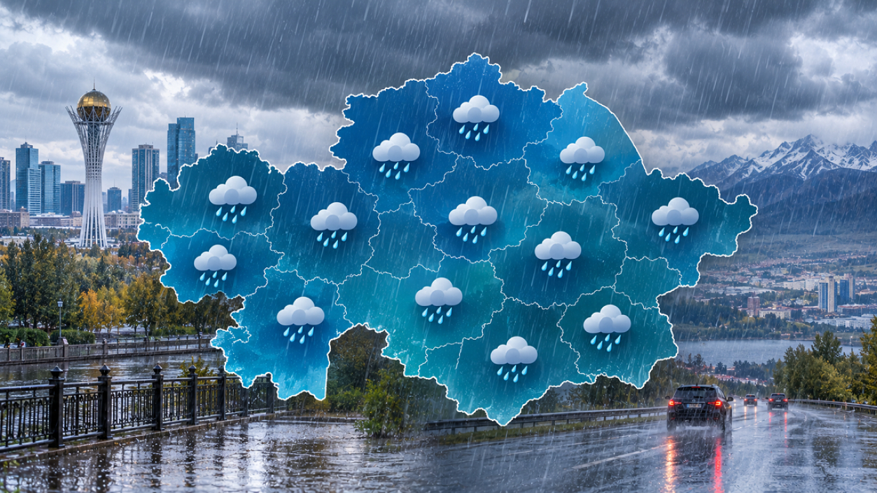 Снег и дождь накроют большую часть Казахстана