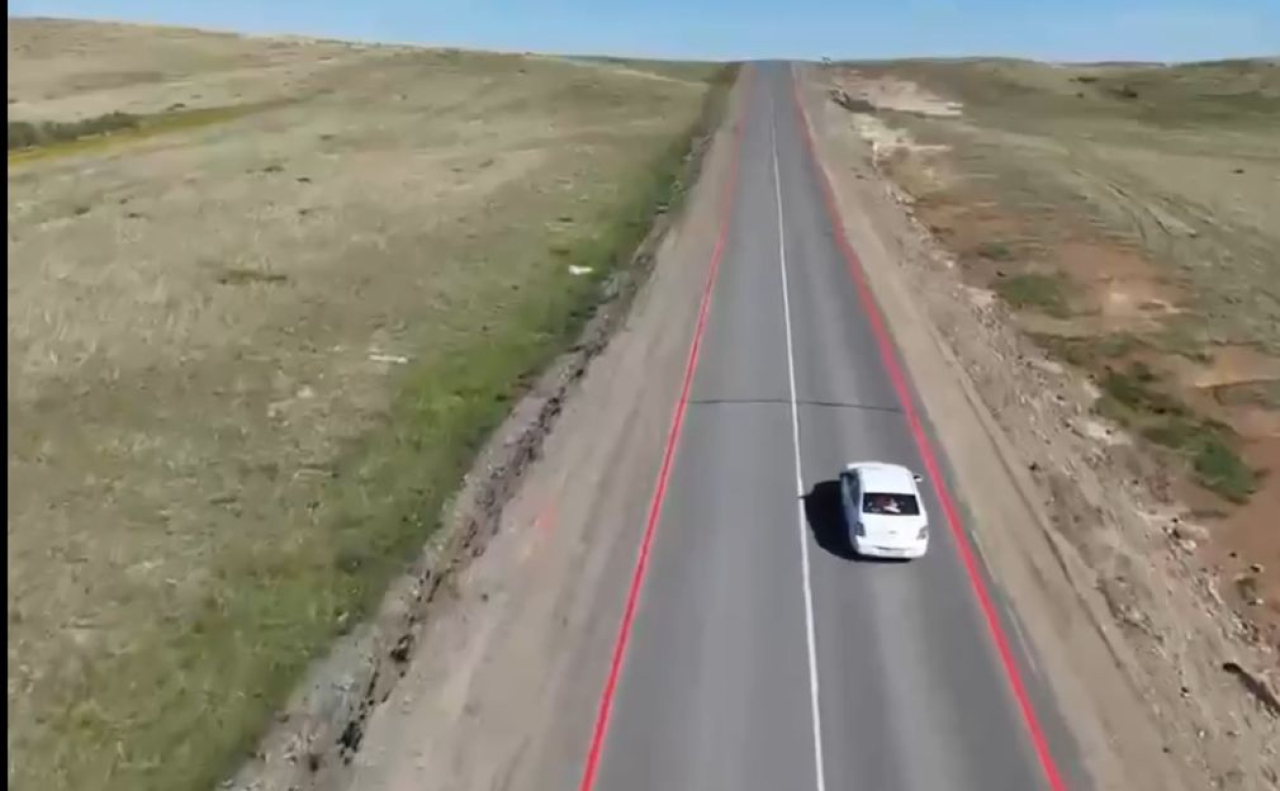 Красную разметку тестируют на трассах в Карагандинской области