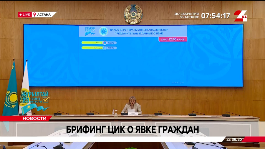 Брифинг ЦИК о явке граждан. 12:00