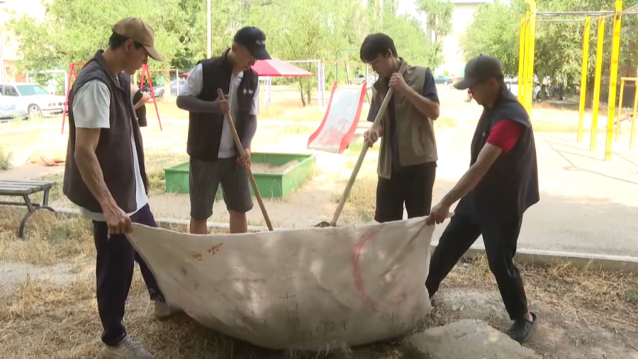 Тараз жастары шағынауданды қоқыстан тазартты