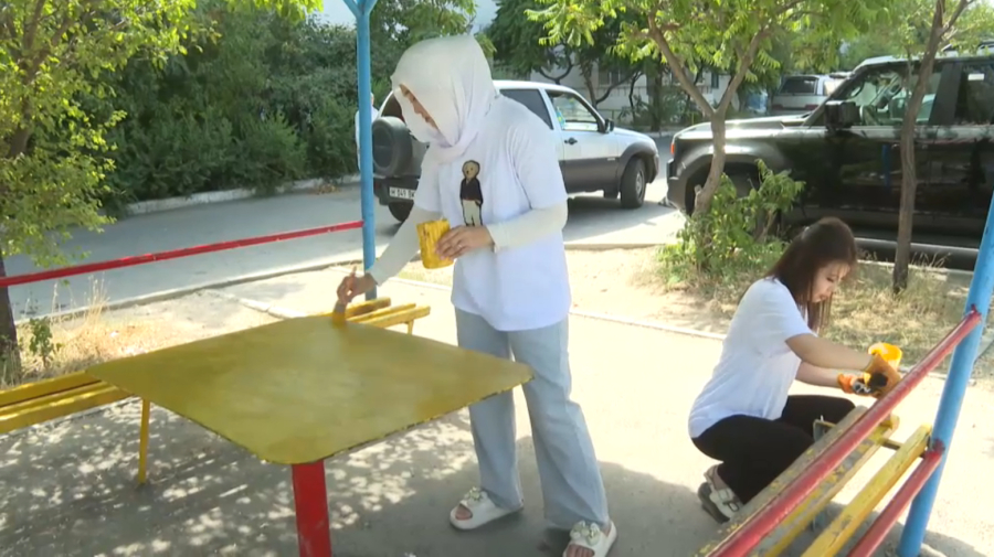 Экоактивисты провели акцию «Чистый двор» в Таразе