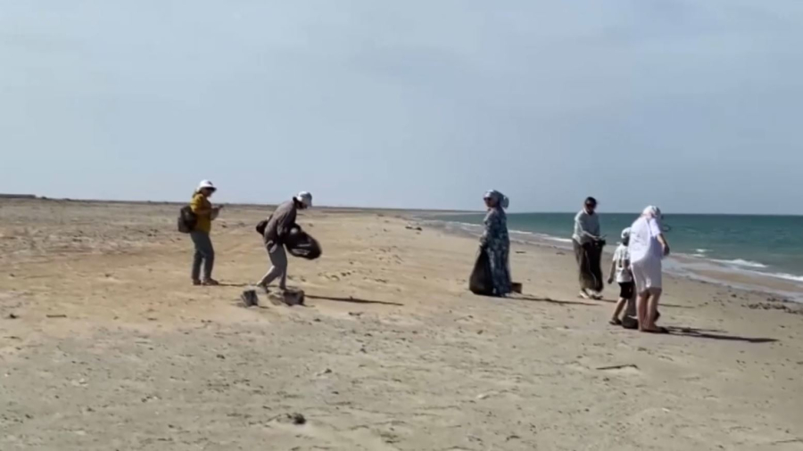 Побережья Каспия очистили от бытового мусора