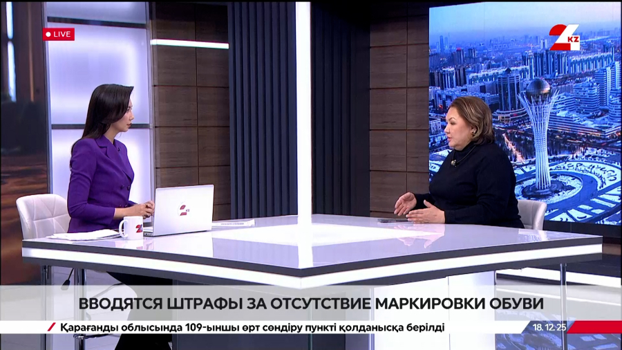 Вводятся штрафы за отсутствие маркировки обуви. Гульмира Уахитова