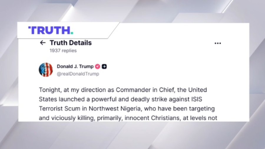 Трамп заявил, что США нанесли удар по боевикам в Нигерии