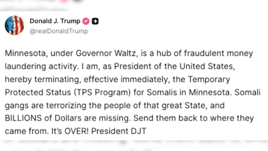 Трамп отменяет защиту от депортаций для сомалийцев