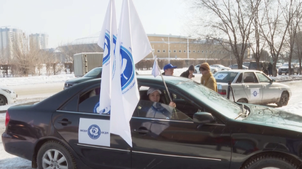Агитационный автопробег организовали представители ОСДП в Астане