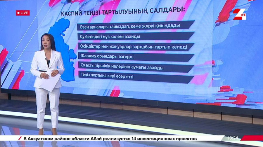 Каспий теңізі тартылуының салдары