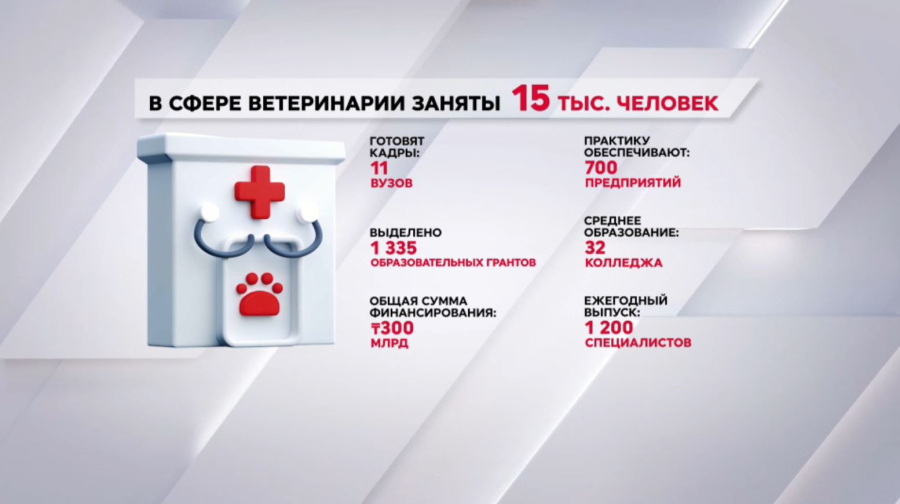 В сфере ветеринарии заняты 15 тысяч казахстанцев