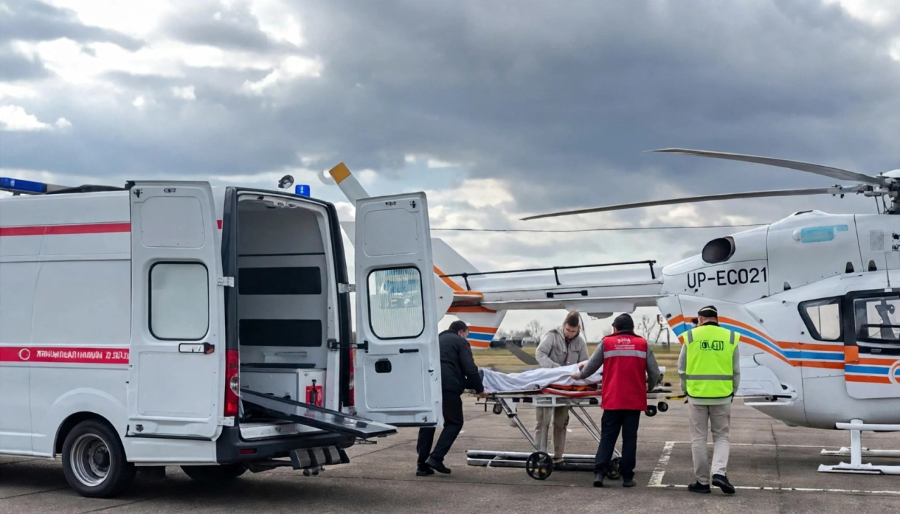 Қазавиақұтқару экипажы шалғай елді мекеннен науқас әйелді облыс орталығына жеткізді