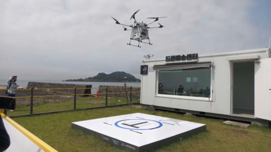 На острова Южной Кореи грузы доставляют дронами