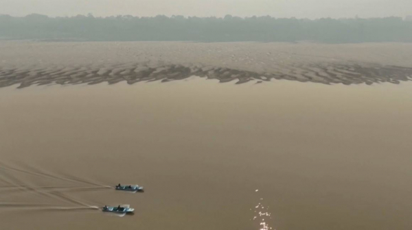 Берег Амазонки из-за засухи отошёл на 800 метров