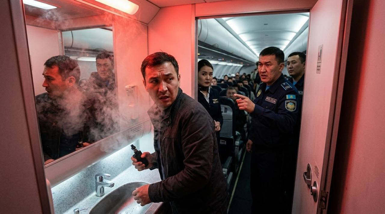 Ұшақ дәретханасында вейп шеккен шетелдік азамат рейстен түсірілді