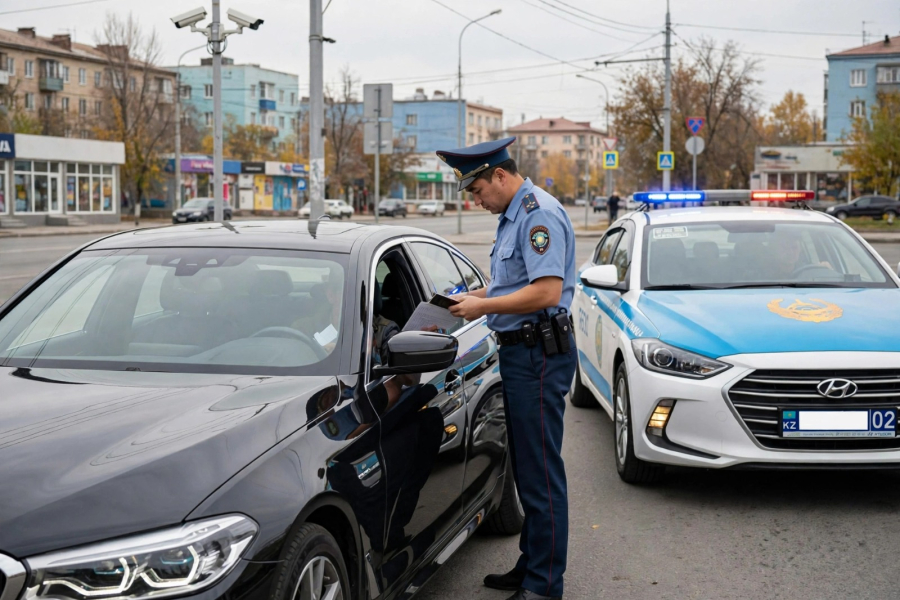 Атырауда 2,7 млн теңге айыппұлы бар көлік жүргізушісі ұсталды