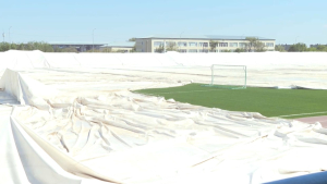 Купол футбольного поля обвалился в Сатпаеве