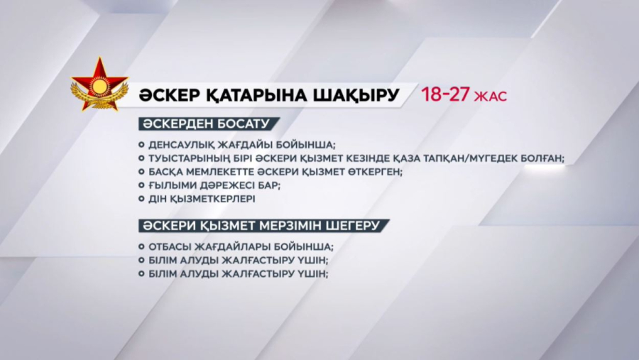 Әскерден кімдер босатылады?