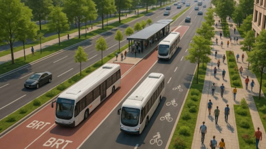 В Алматы начали строительство новой линии BRT