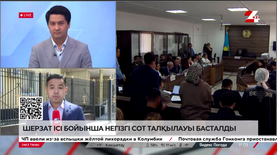 Шерзат ісі бойынша сот отырысы басталды. Live