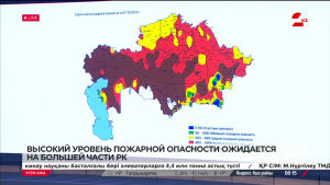 Высокий уровень пожарной опасности ожидается на большей части РК