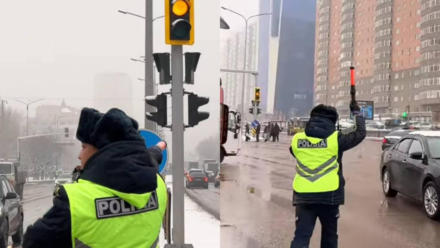 Полиция усилила меры безопасности из-за непогоды в Астане