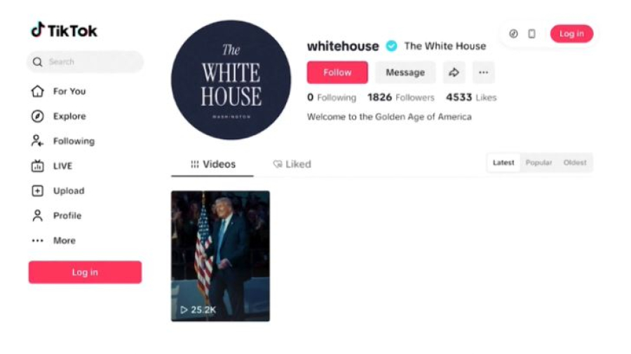 Белый дом завёл официальный аккаунт в TikTok