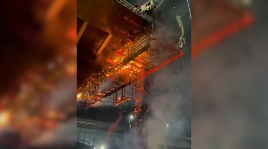 Павлодарда жаңадан салынып жатқан көпірден өрт шықты