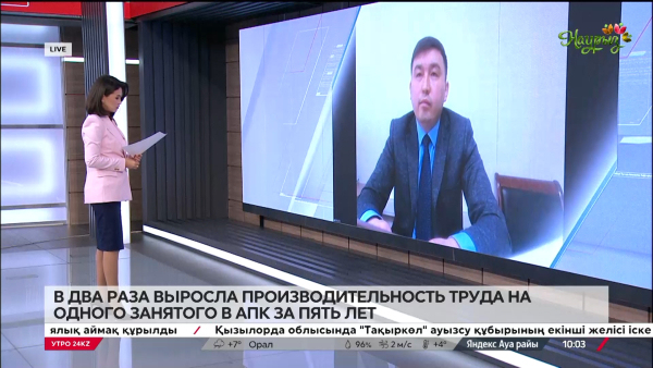 Вдвое выросла производительность труда на одного занятого в АПК за 5 лет. Айхан Султан