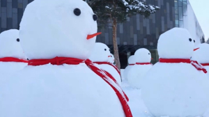 500 снеговиков построили в китайской провинции Цзилинь