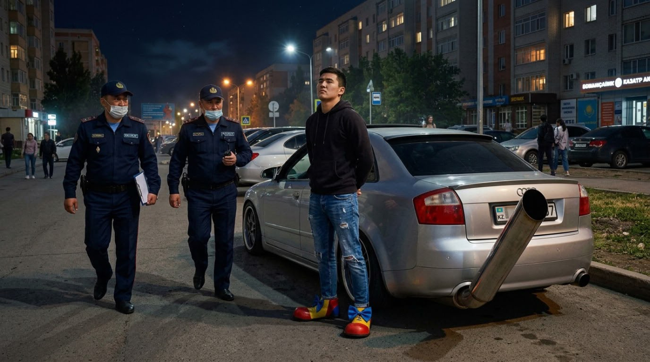 Audi с громким выхлопом отправили на спецстоянку в Астане