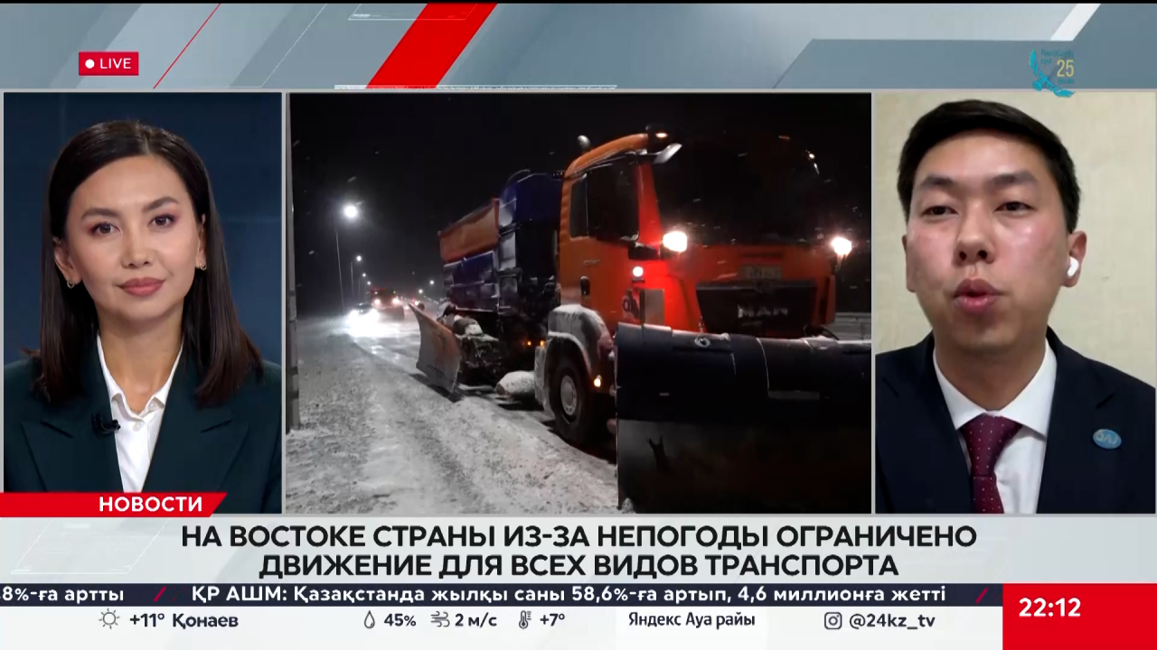 На востоке страны из-за непогоды ограничено движение для всех видов транспорта. Нұрсұлтан Баймұхан