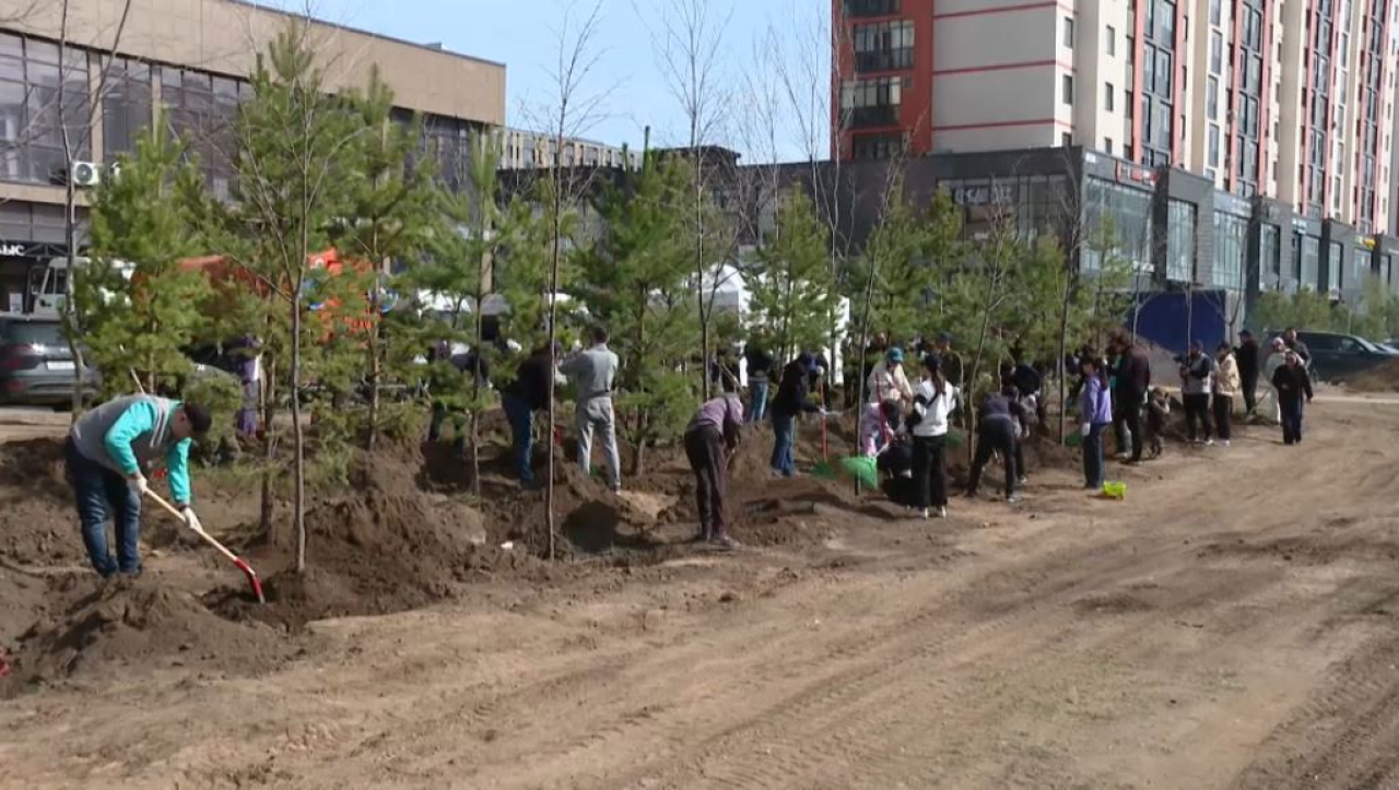 Партия AMANAT провела городской субботник в Астане