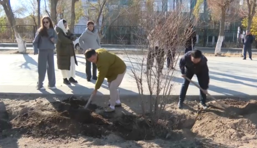 Молодежь участвует в озеленении Жезказгана