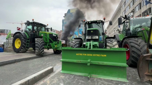 Больше 250 сельхозмашин блокировали улицы Брюсселя в знак протеста